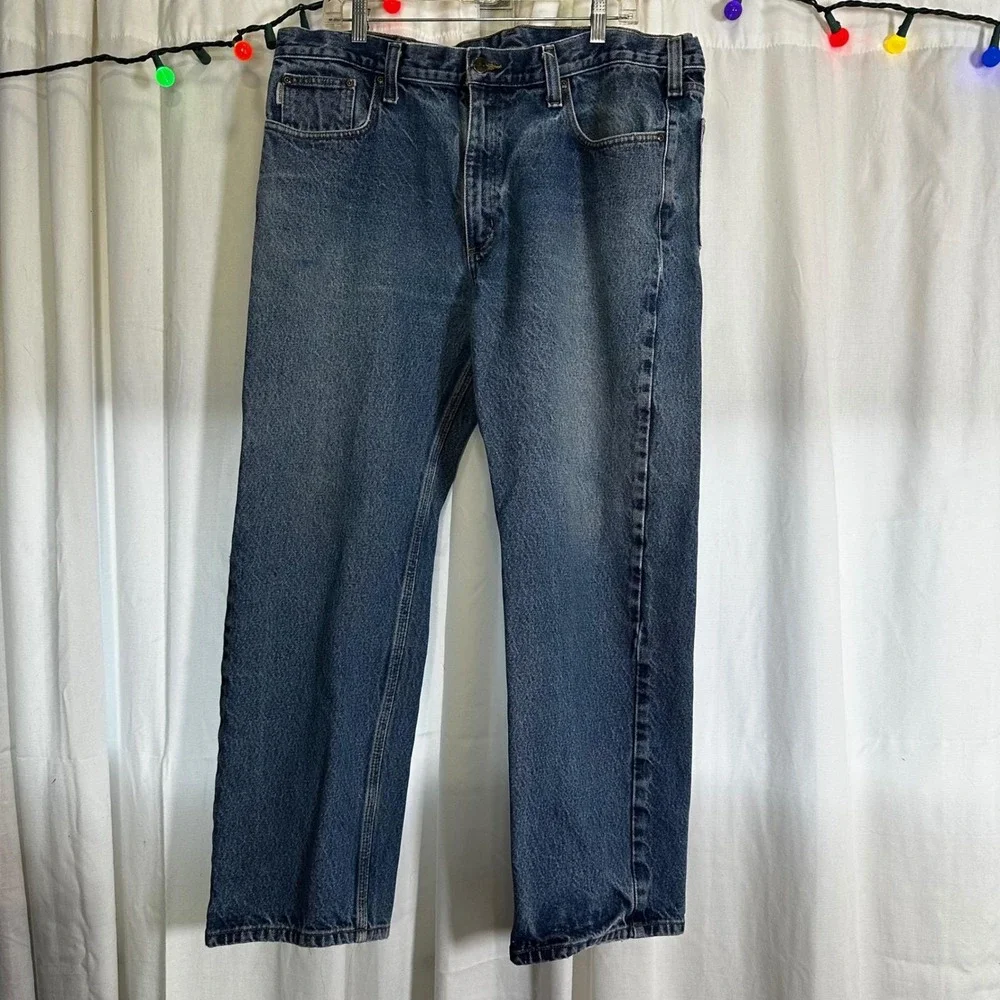 Carhartt B480 DVB Traditional Fit Mens Blue Denim Jeans Streetwear‎ 40x30 FLAWED